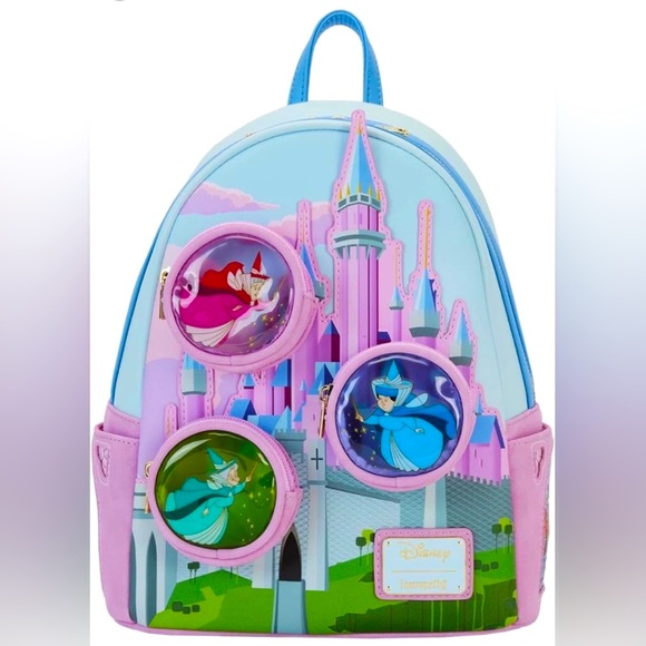 Loungefly Disney Sleeping Beauty Stained Glass Castle Mini Backpack Reti… - Picture 5 of 7